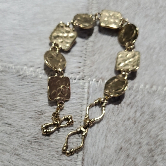 Vintage Gold Tone and Black Bracelet W Tiger Eye Gems - Picture 4 of 5